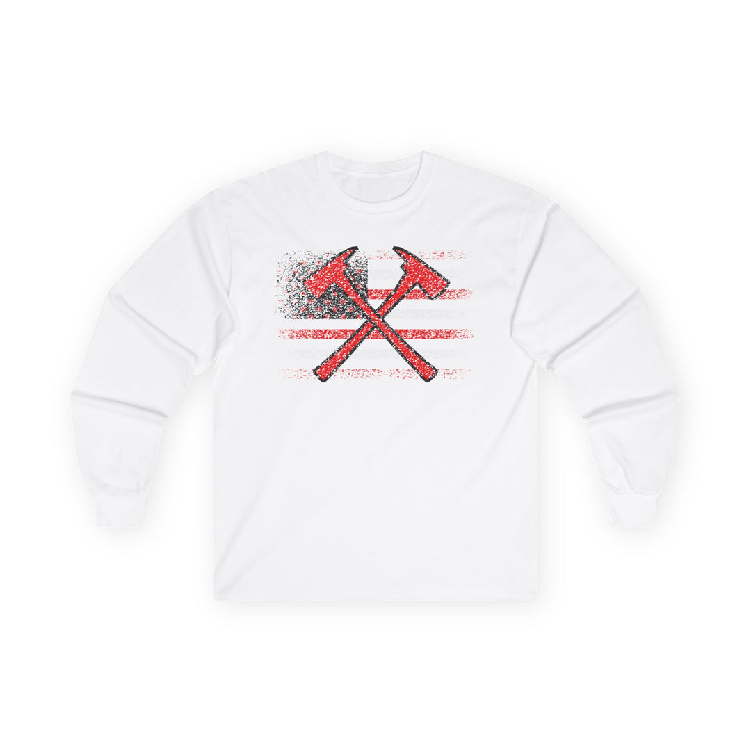 Firefighter American Flag - Unisex Ultra Cotton Long Sleeve Tee