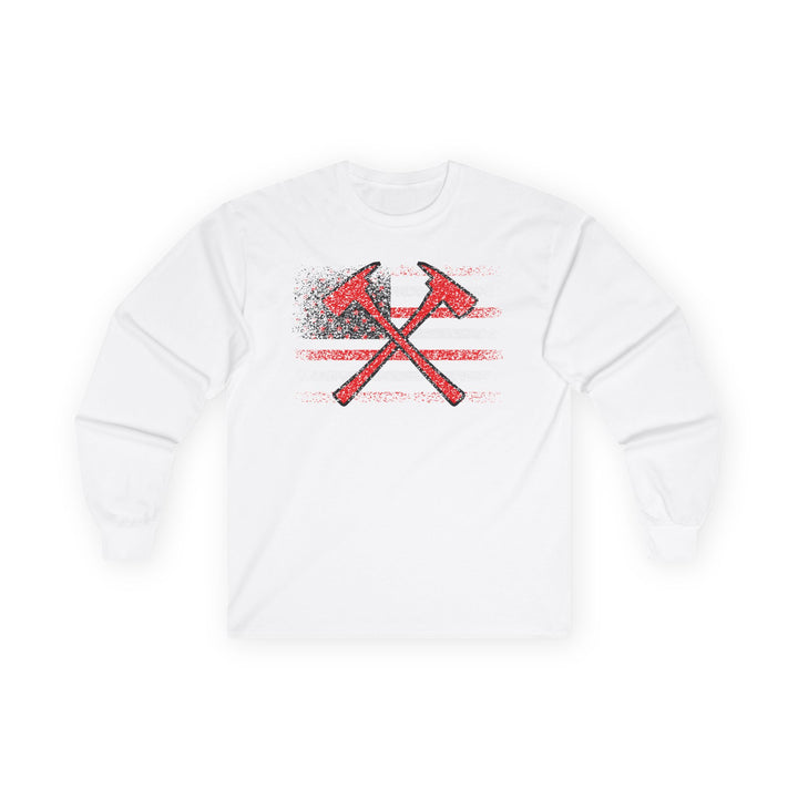 Firefighter American Flag - Unisex Ultra Cotton Long Sleeve Tee