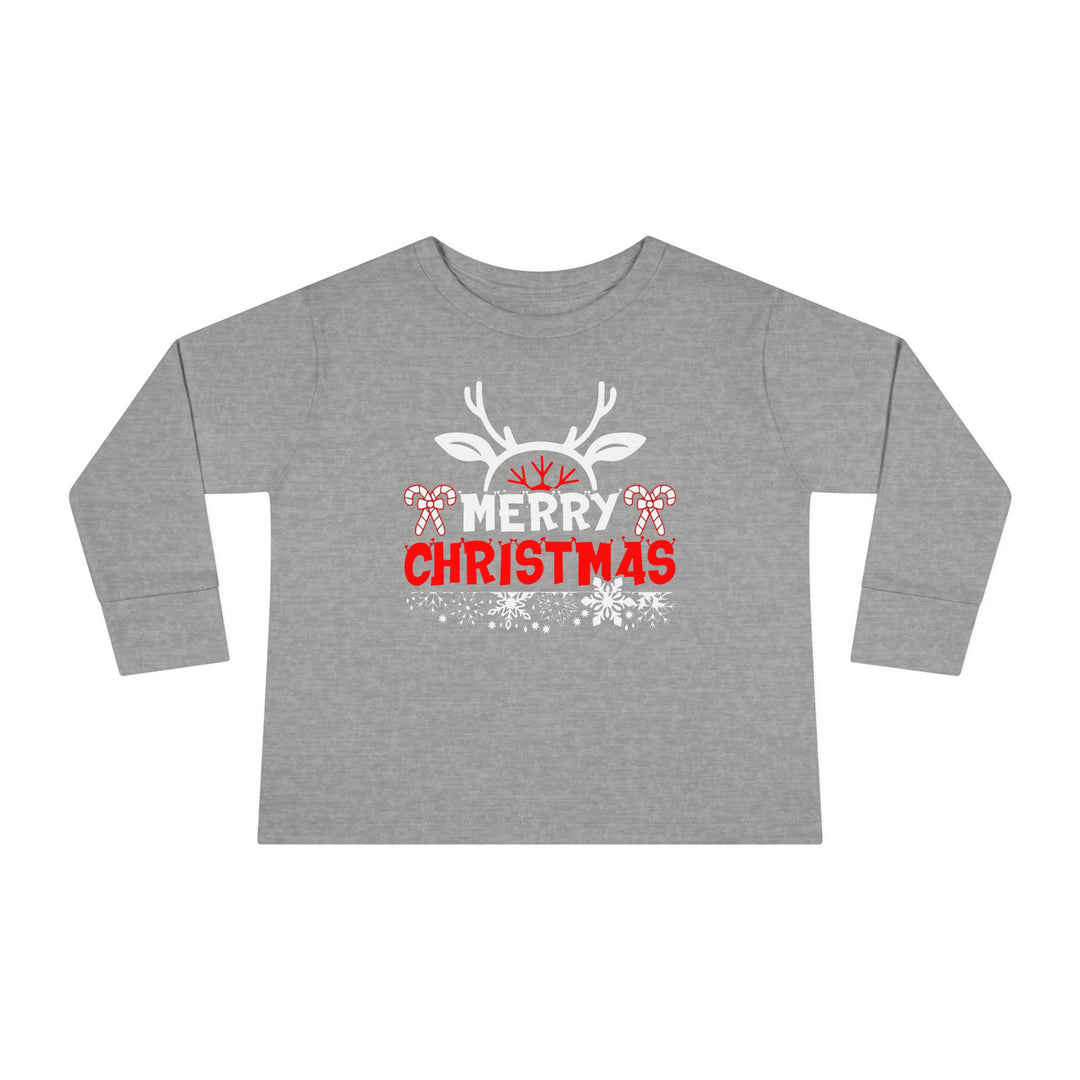 Merry Christmas Antlers - Toddler Long Sleeve Tee