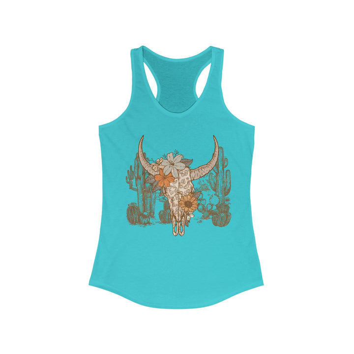 Flowery Leopard Skull - Women's Ideal Racerback Tank