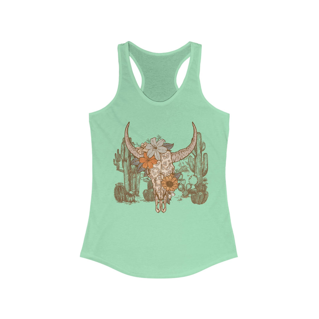 Flowery Leopard Skull - Women's Ideal Racerback Tank