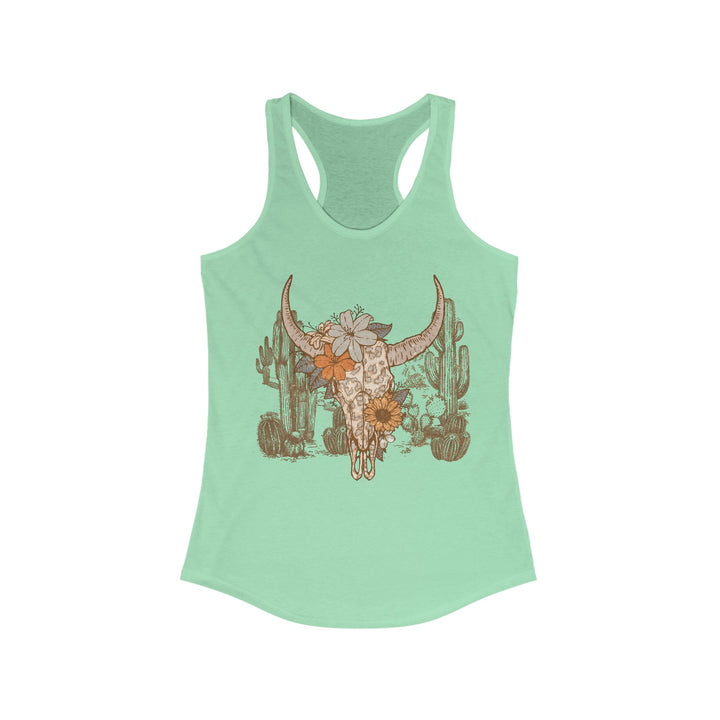 Flowery Leopard Skull - Women's Ideal Racerback Tank