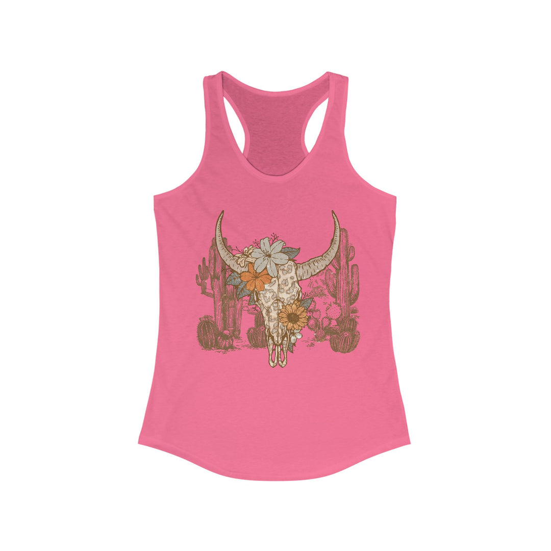 Flowery Leopard Skull - Women's Ideal Racerback Tank