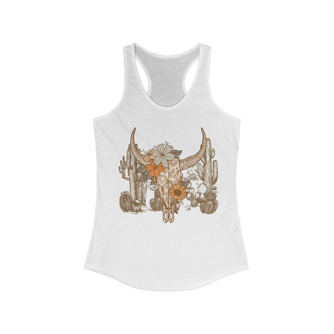 Flowery Leopard Skull - Women's Ideal Racerback Tank