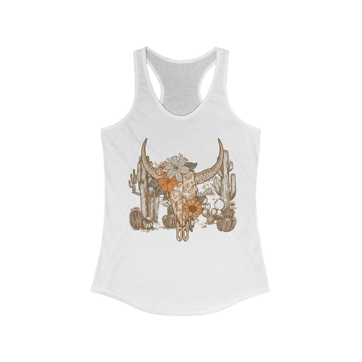 Flowery Leopard Skull - Women's Ideal Racerback Tank