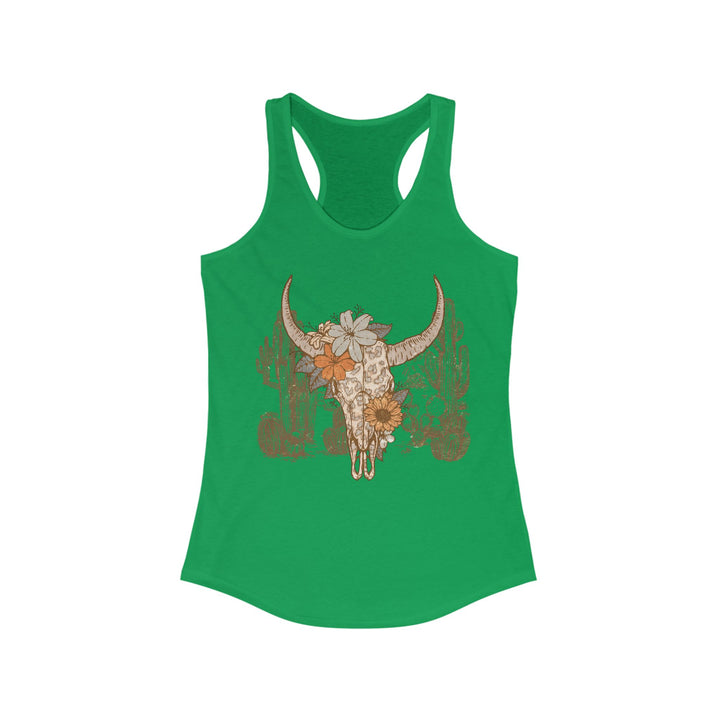 Flowery Leopard Skull - Women's Ideal Racerback Tank
