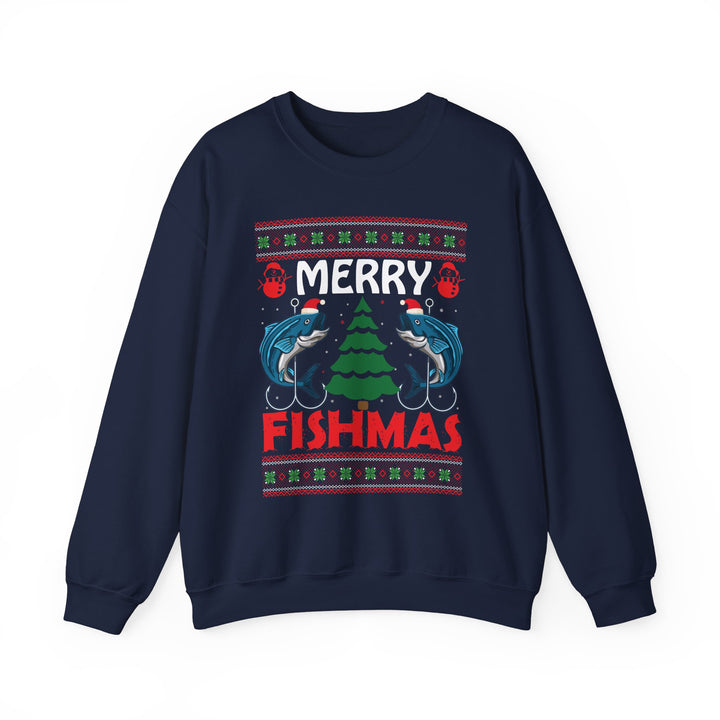 Merry Fishmas - Unisex Heavy Blend™ Crewneck Sweatshirt
