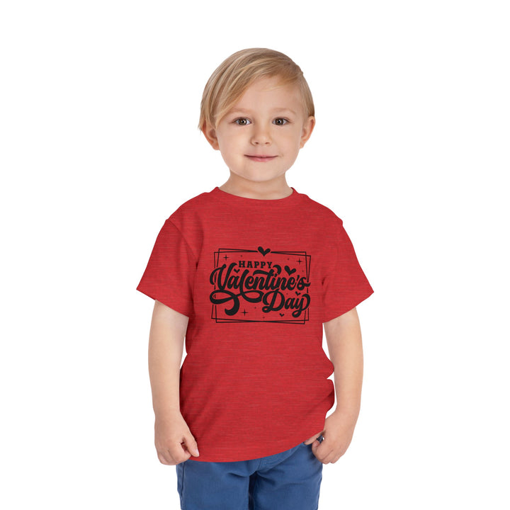Happy Valentine's Day W/Hearts - Toddler Short Sleeve Tee
