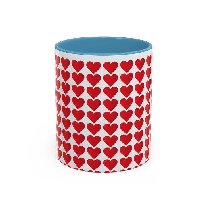 Red Valentine Hearts - Accent Coffee Mug (11, 15oz)