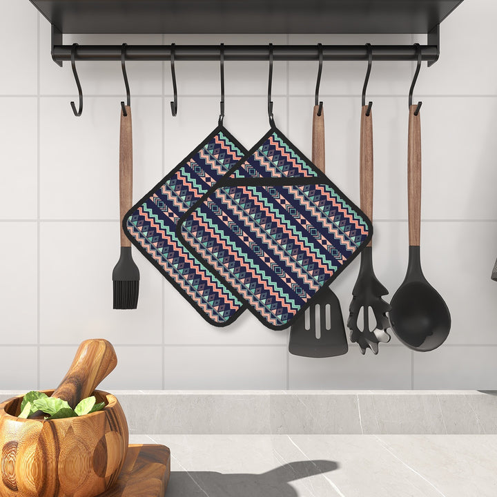 Peach Aztec Chevron - Pot Holders Set of 2