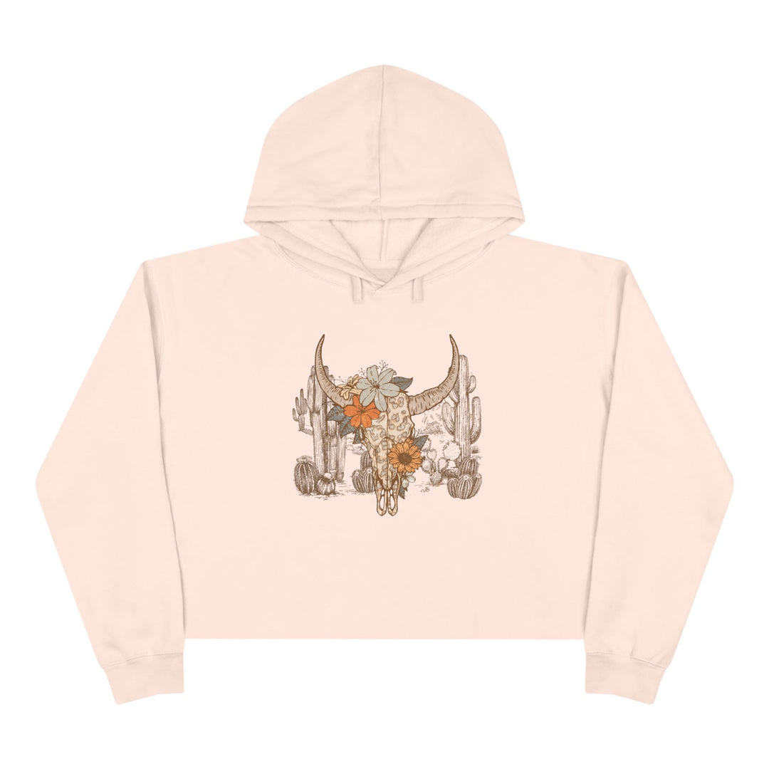 Flowery Leopard Skull - Crop Hoodie