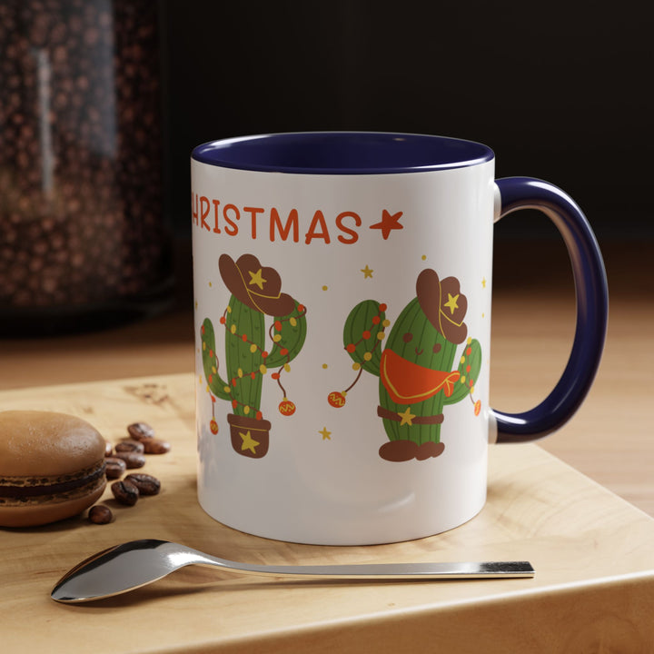 Merry Christmas Cactus -  Accent Coffee Mug (11, 15oz)