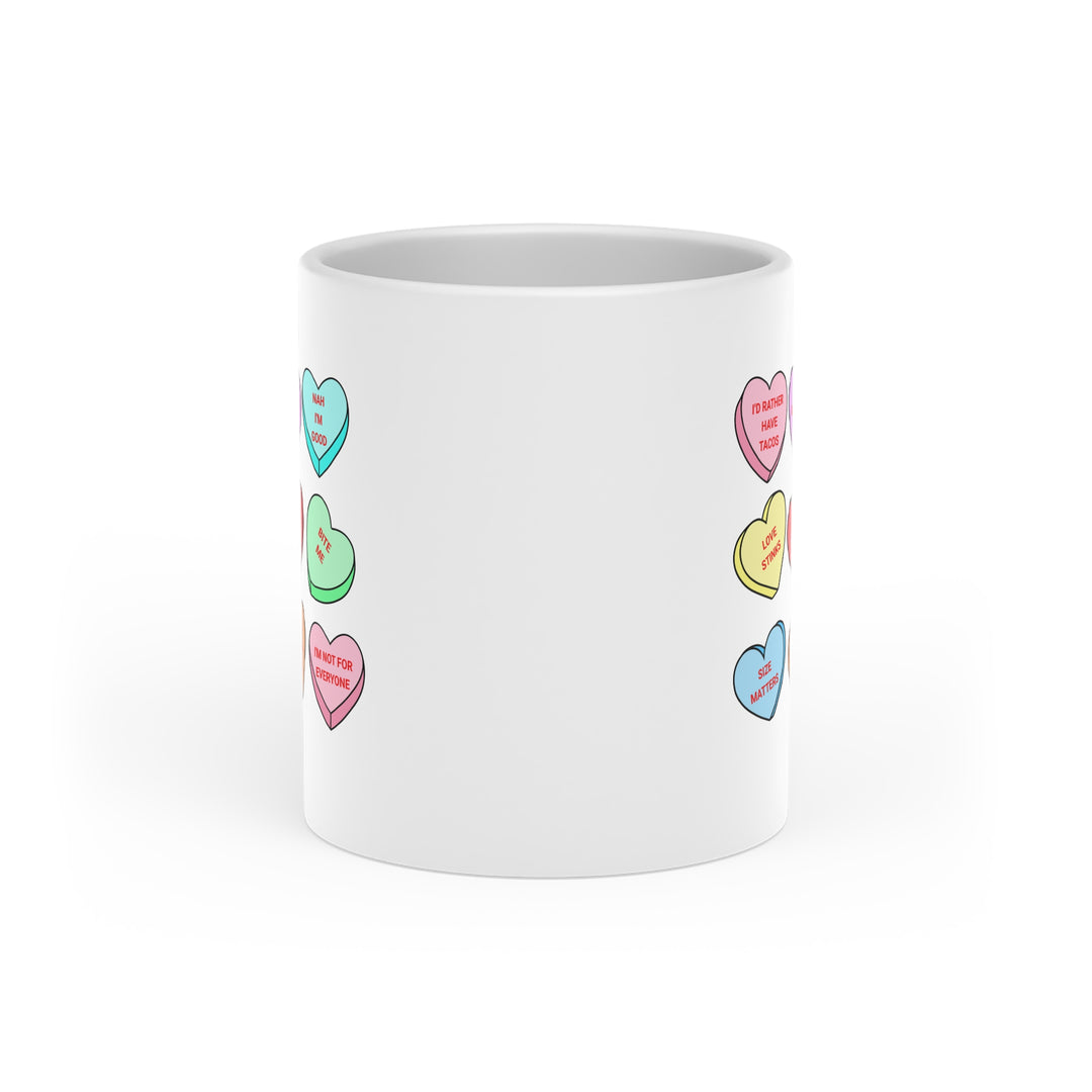 Conversation Hearts - Heart-Shaped Mug