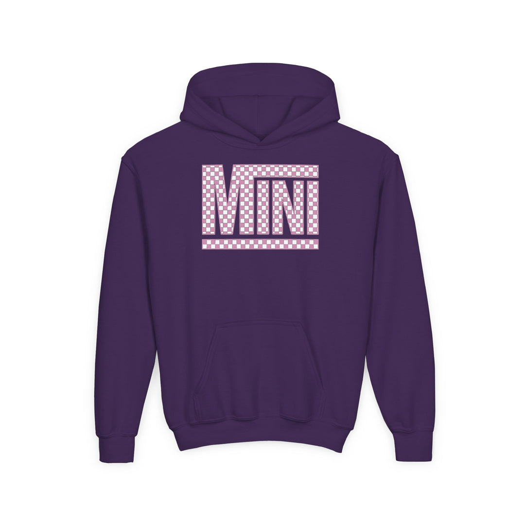 Pink Check Mini - Youth Heavy Blend Hooded Sweatshirt