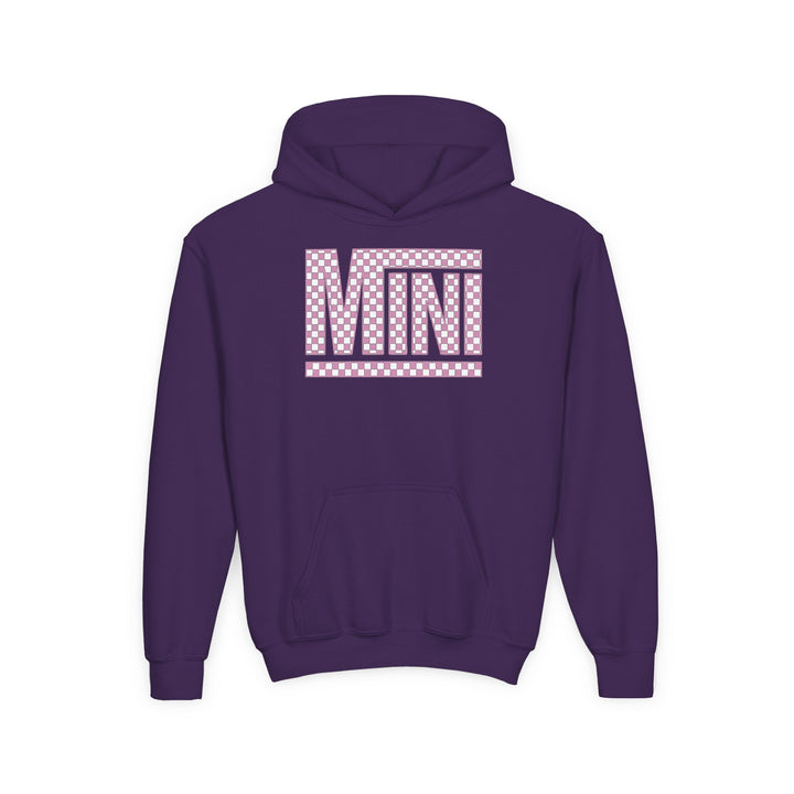 Pink Check Mini - Youth Heavy Blend Hooded Sweatshirt