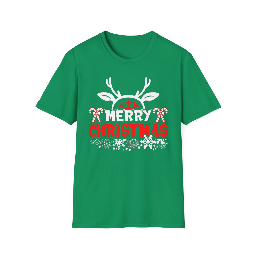 Merry Christmas Antlers - Unisex Softstyle T-Shirt