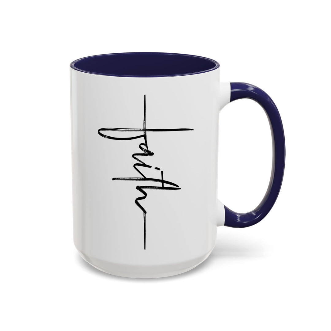 Faith Cross - Accent Coffee Mug (11, 15oz)