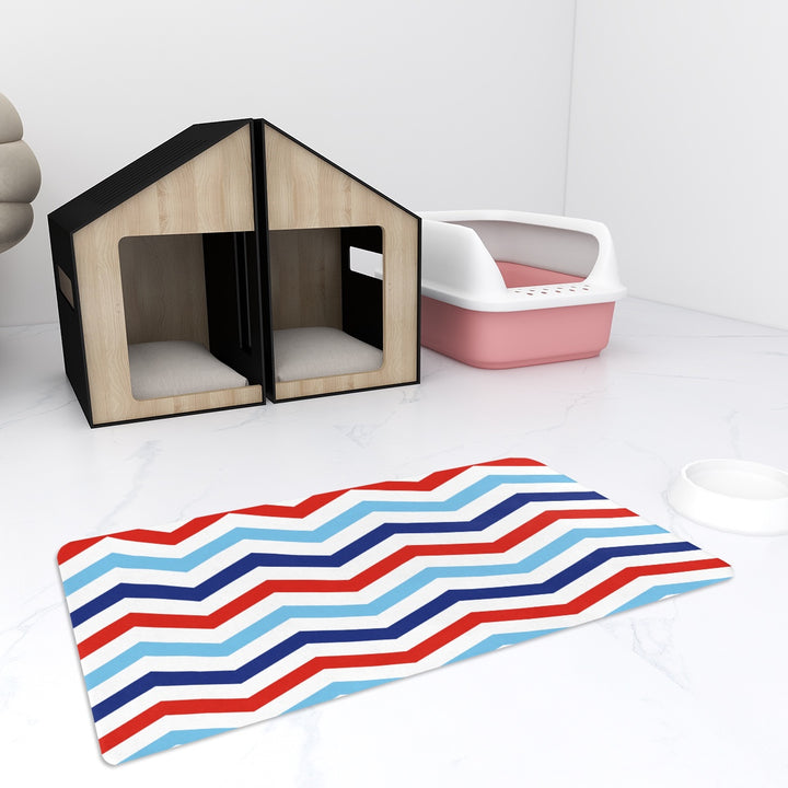 Patriotic Chevron - Pet Food Mat