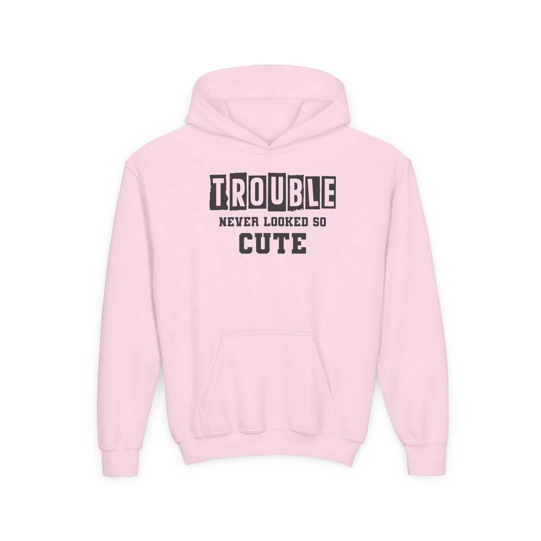 Trouble Never Looked So Cute - Youth Heavy Blend Hooded Sweatshirt