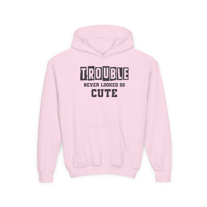Trouble Never Looked So Cute - Youth Heavy Blend Hooded Sweatshirt