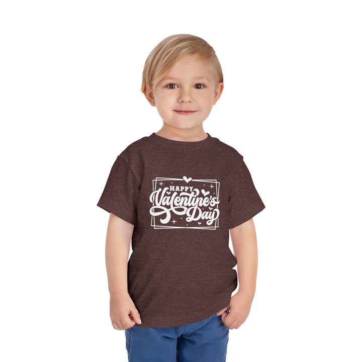 Happy Valentine's Day W/Hearts - Toddler Short Sleeve Tee