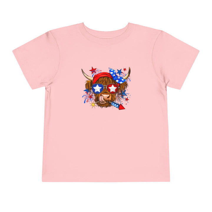 4th Of July Cow - Toddler Short Sleeve Tee