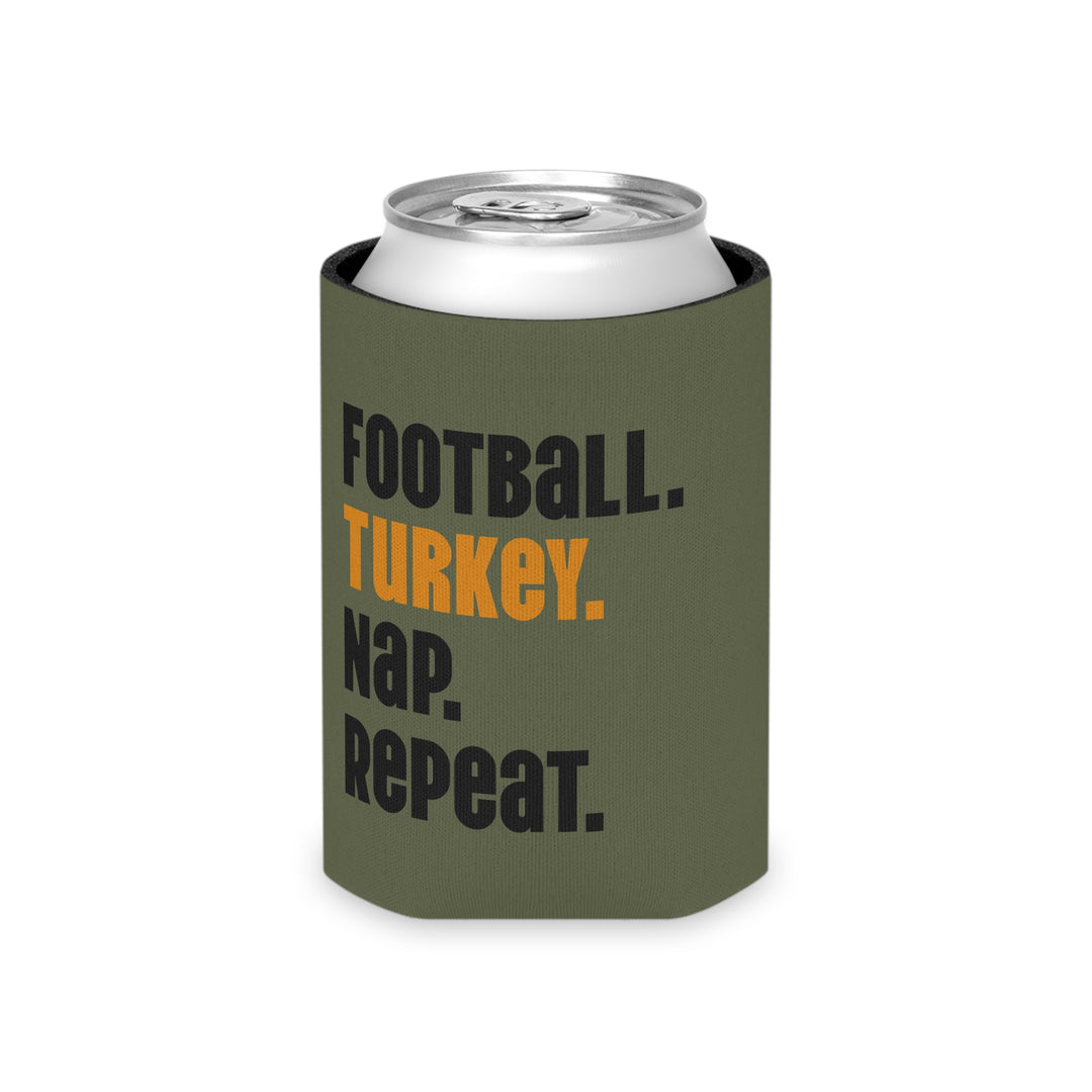 Football Turkey Nap Repeat - Can Cooler