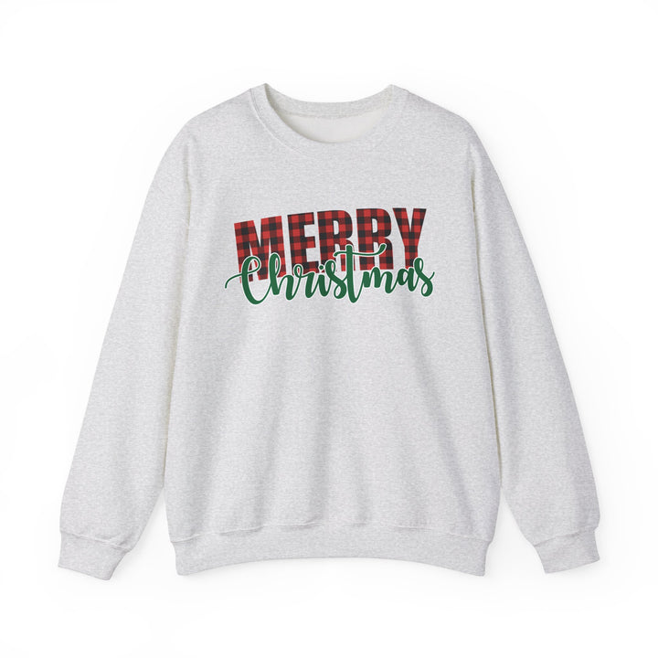 Merry Christmas Buffalo Plaid - Unisex Heavy Blend™ Crewneck Sweatshirt