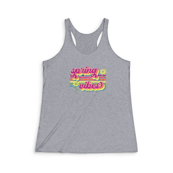 Spring Vibes Retro - Women's Tri-Blend Racerback Tank