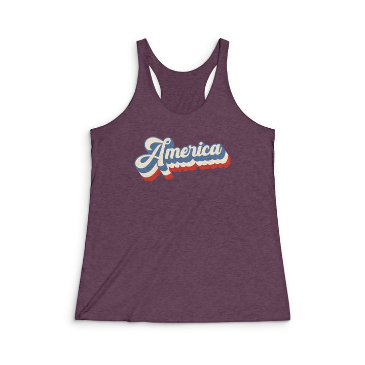 Retro America - Women's Tri-Blend Racerback Tank