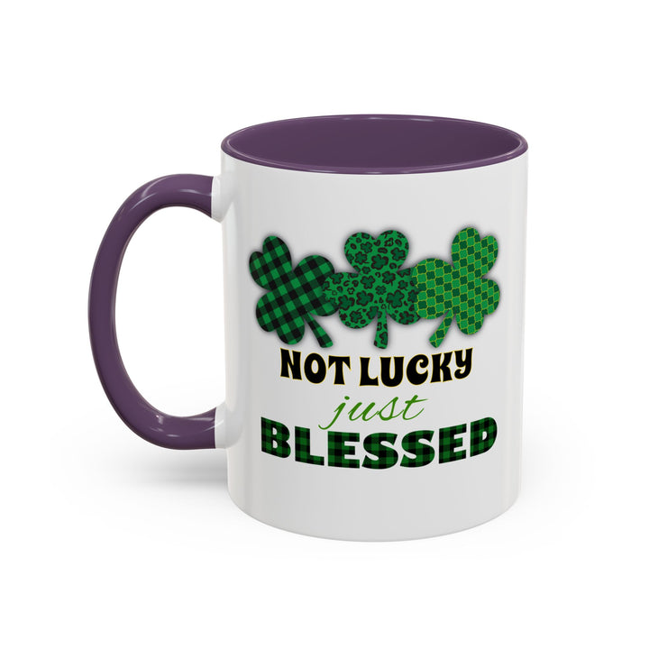 Not Lucky Just Blessed - Accent Coffee Mug (11, 15oz)