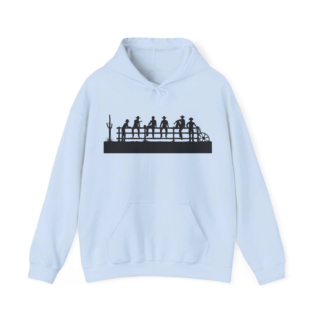 Cowboys On Fence Silhouette  - Unisex Heavy Blend™ Hooded Sweatshirt