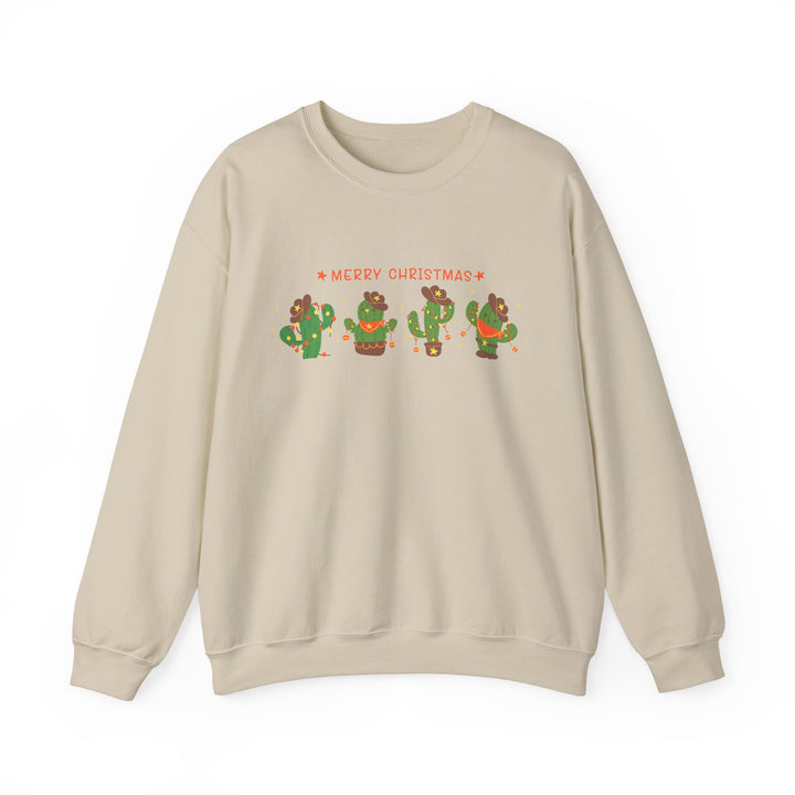 Merry Christmas Cactus - Unisex Heavy Blend™ Crewneck Sweatshirt