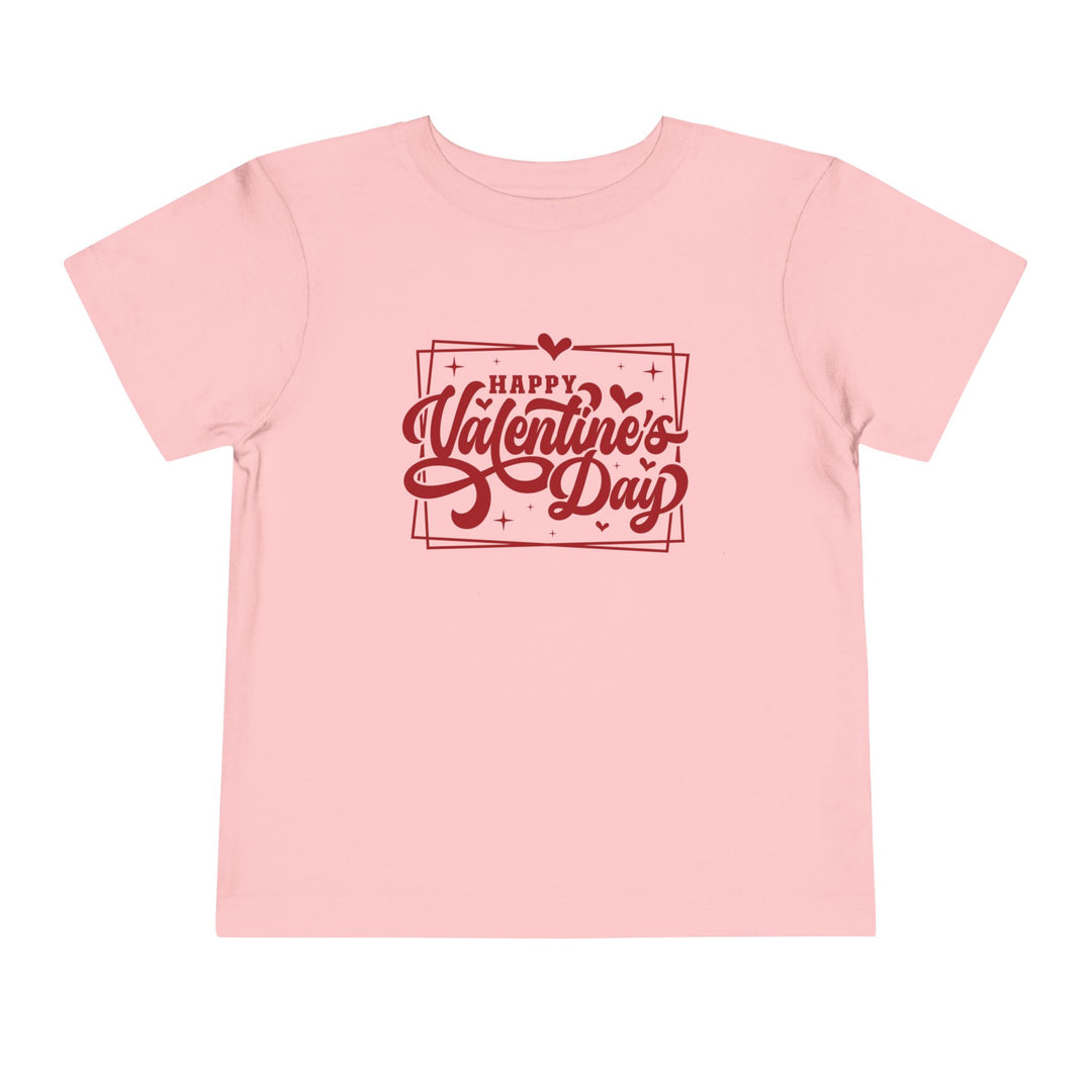 Happy Valentine's Day W/Hearts - Toddler Short Sleeve Tee