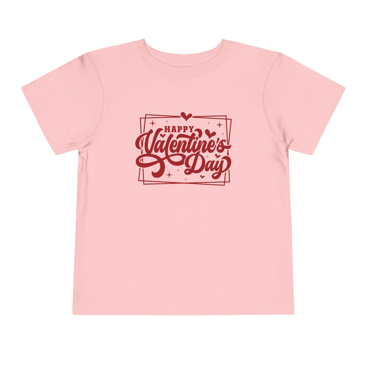 Happy Valentine's Day W/Hearts - Toddler Short Sleeve Tee