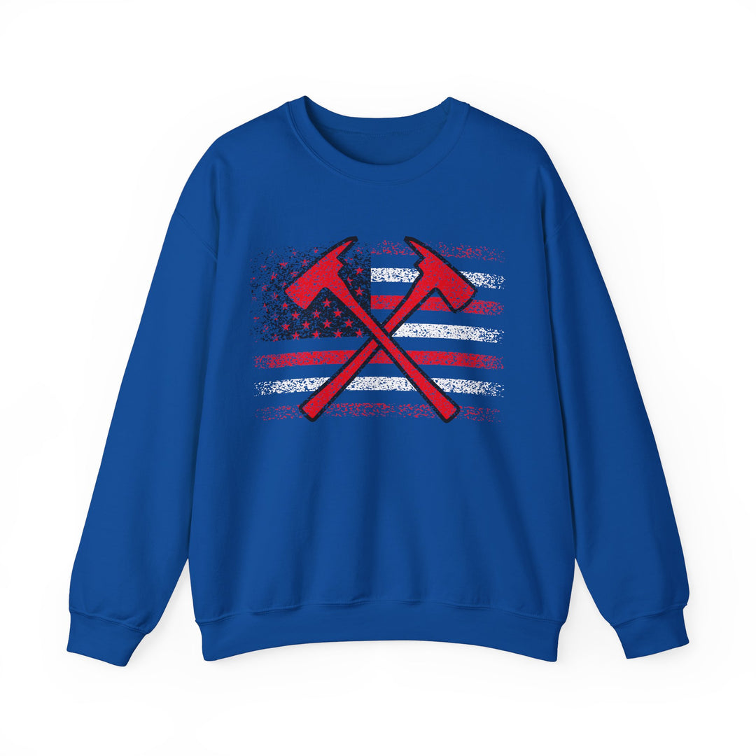 Firefighter American Flag - Unisex Heavy Blend™ Crewneck Sweatshirt