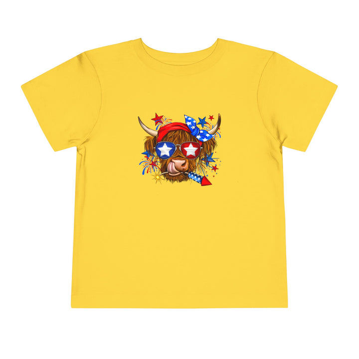 4th Of July Cow - Toddler Short Sleeve Tee
