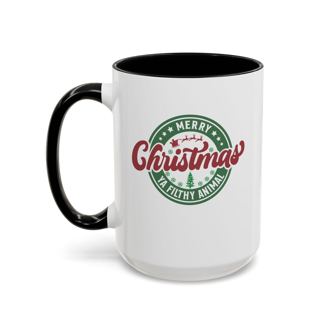 Merry Christmas Ya Filthy Animal - Accent Coffee Mug (11, 15oz)