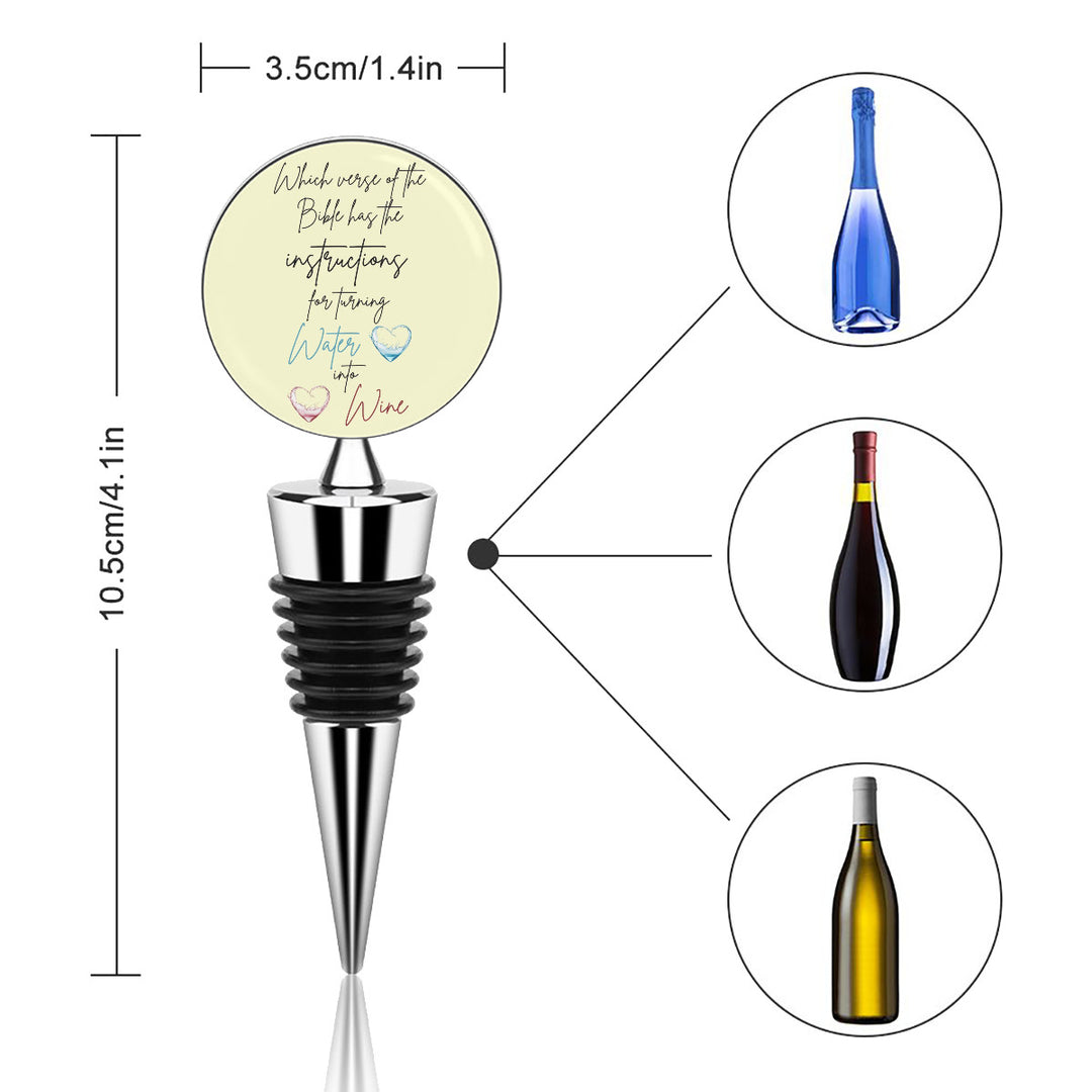 Water To Wine Bible Verse - Wine Bottle Stopper