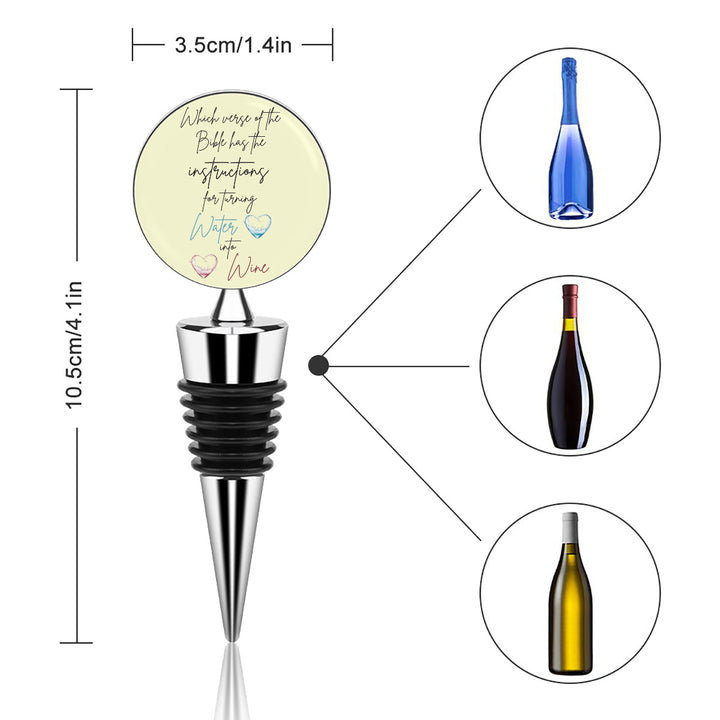 Water To Wine Bible Verse - Wine Bottle Stopper
