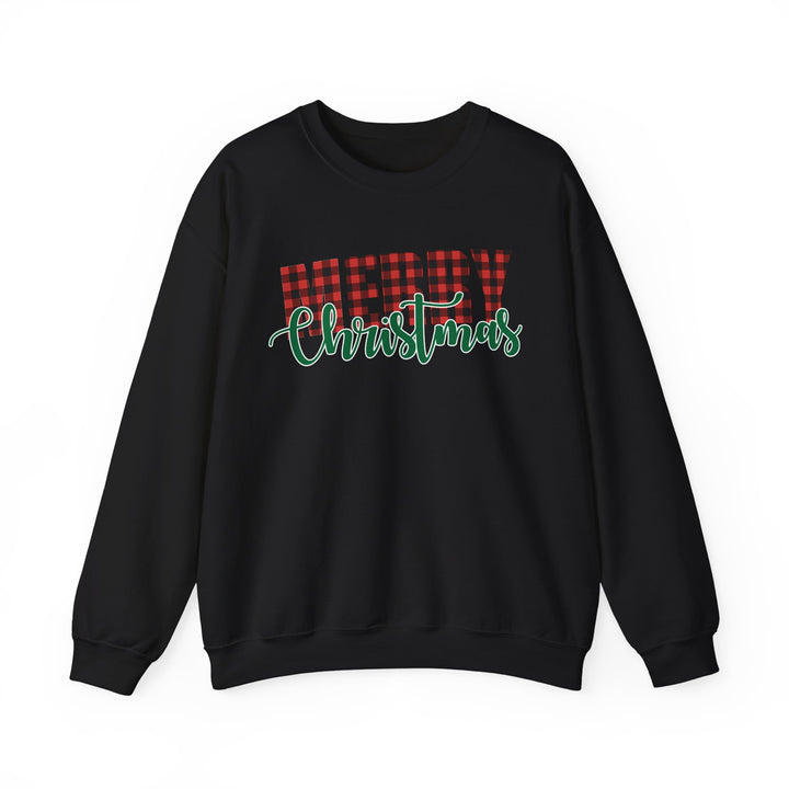 Merry Christmas Buffalo Plaid - Unisex Heavy Blend™ Crewneck Sweatshirt