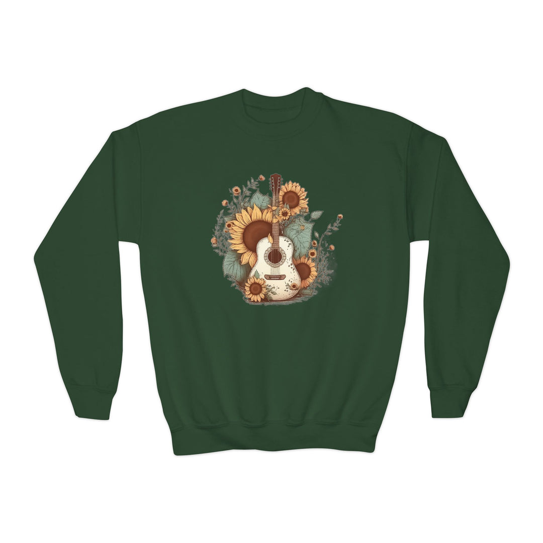 Sunflower Guitar - Youth Crewneck Sweatshirt
