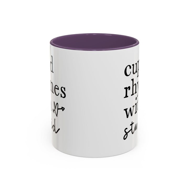 Cupid Rhymes With Stupid - Accent Coffee Mug (11, 15oz)