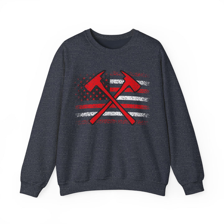 Firefighter American Flag - Unisex Heavy Blend™ Crewneck Sweatshirt