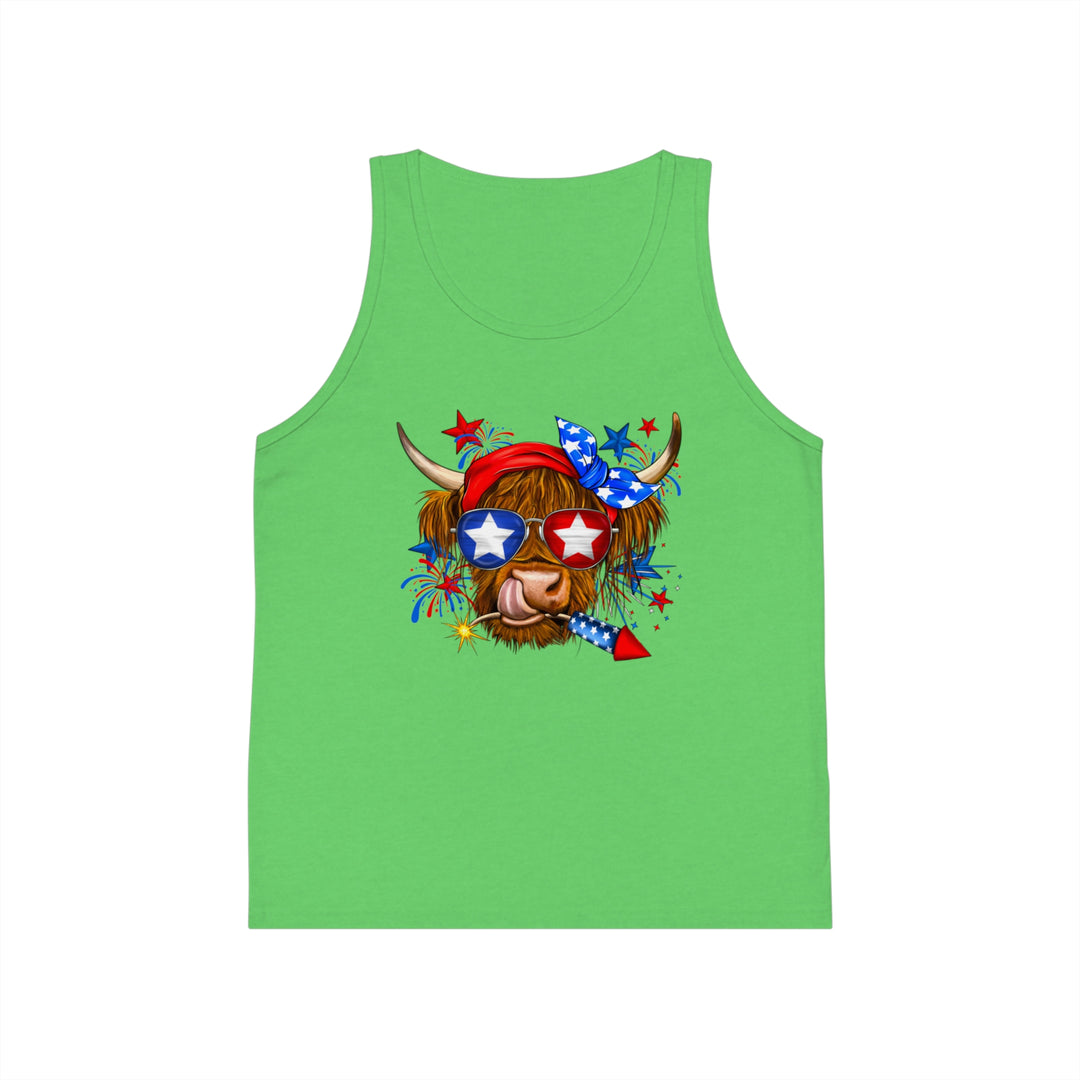4th Of July Cow - Kid's Jersey Tank Top