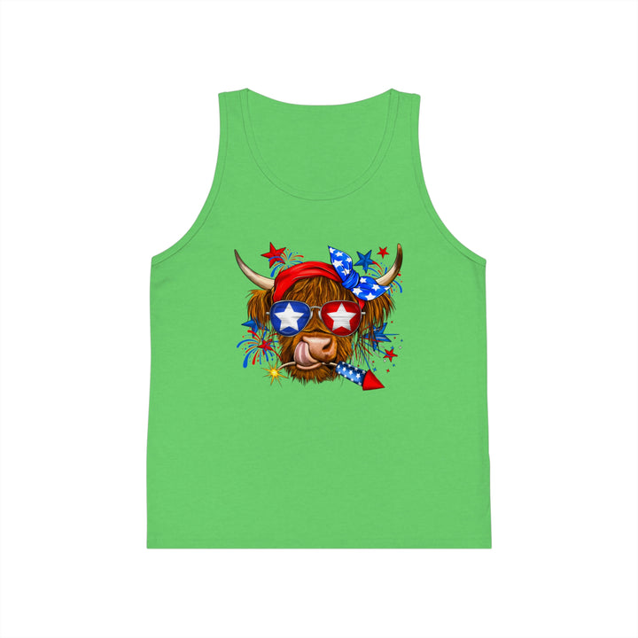 4th Of July Cow - Kid's Jersey Tank Top