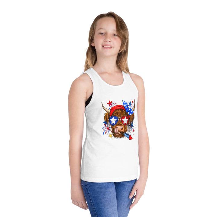 4th Of July Cow - Kid's Jersey Tank Top