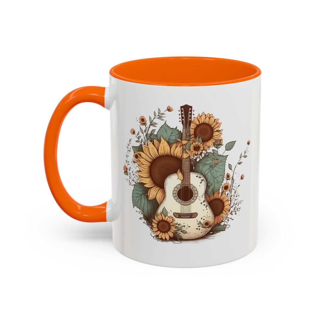 Sunflower Guitar - Accent Coffee Mug (11, 15oz)