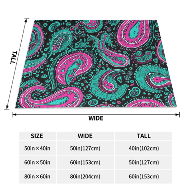Pink And Teal Paisley - Sofa Blanket