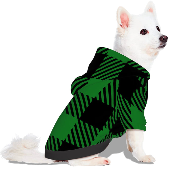 Green Plaid - Small Dog Hoodie Pet Clothes